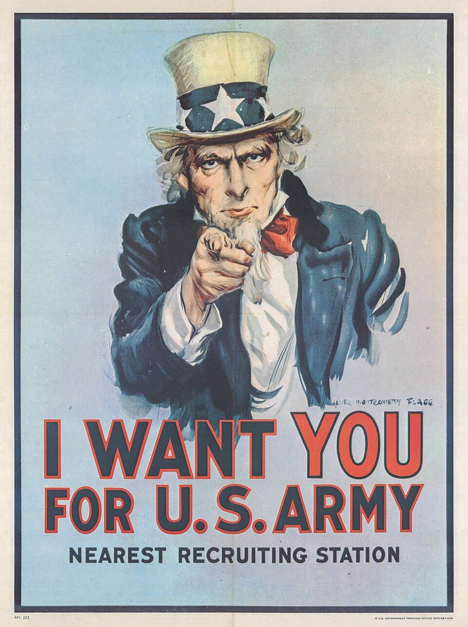 A famous Uncle Sam recruiting poster pointing at the viewer saying I Want You