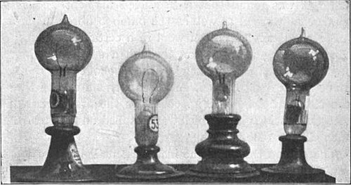Edison’s early incandescent light bulbs from 1879