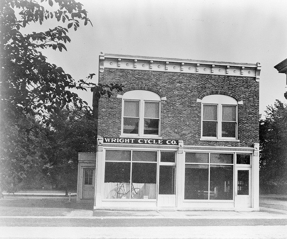 The Wright Cycle Co. bicycle shop where the brothers worked before building airplanes
