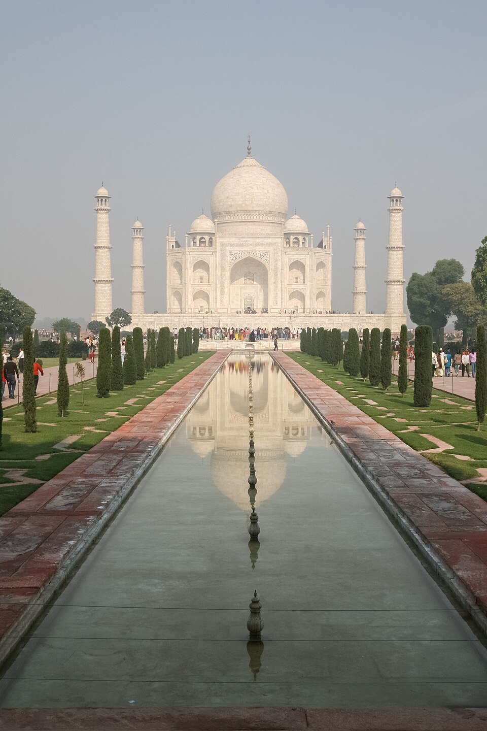 The Taj Mahal and its reflection in the long garden pool