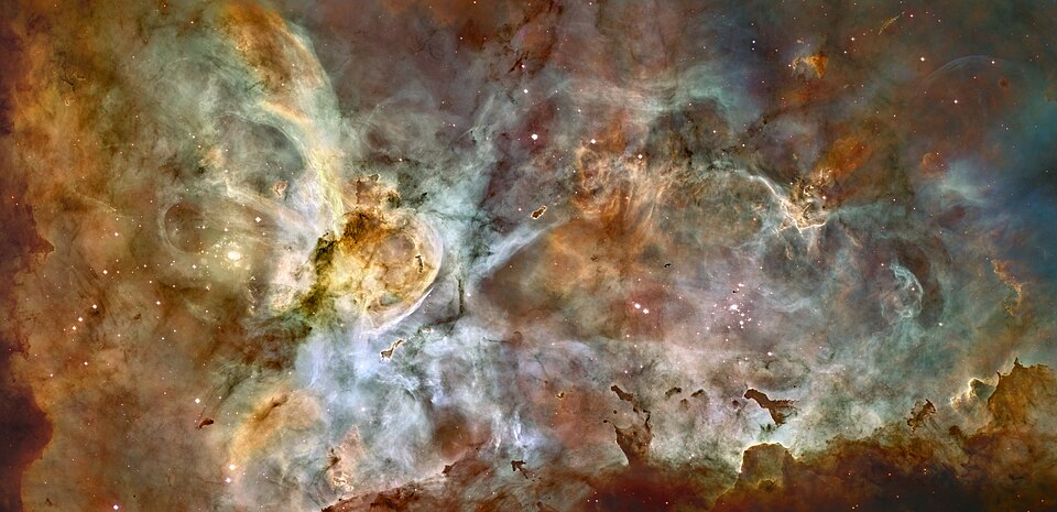 The Carina Nebula, a colorful cloud of gas and dust where new stars are born
